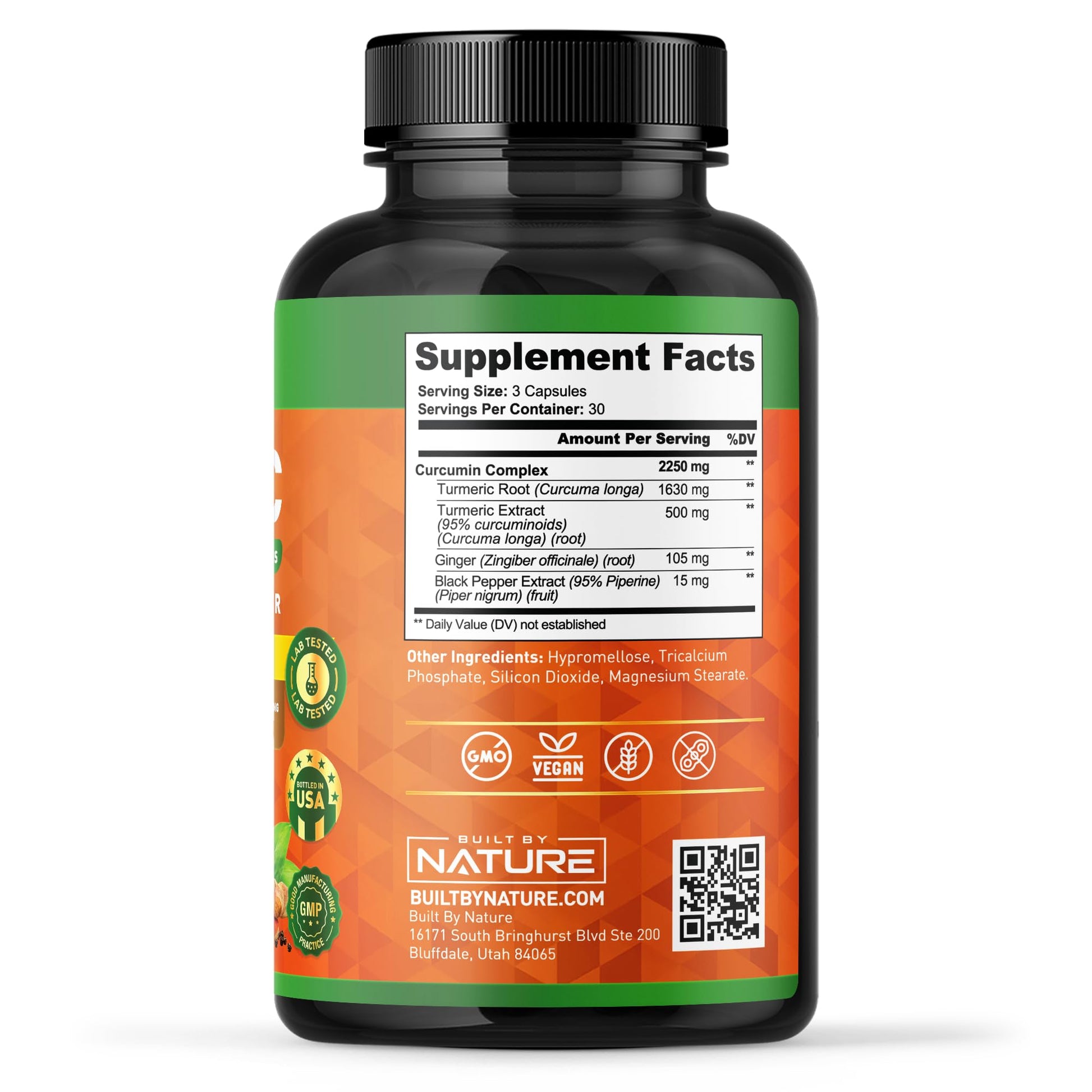Built By Nature Turmeric Curcumin packaging details