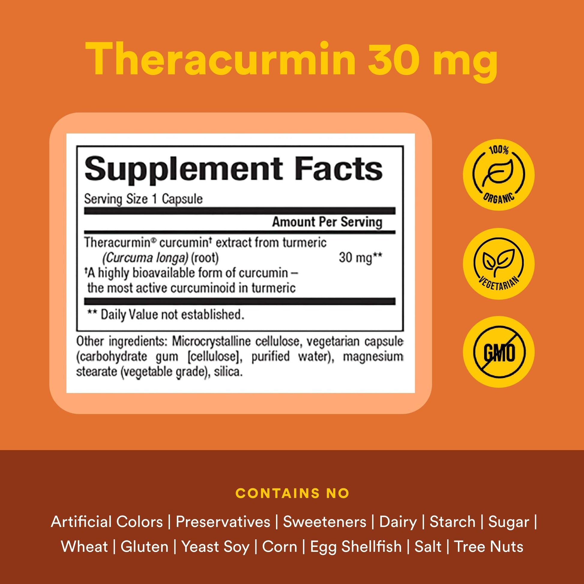 Natural Factors CurcuminRich Theracurmin bottle ingredient list