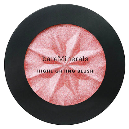Luminous pink glow face makeup powder swatches on neutral skin tone