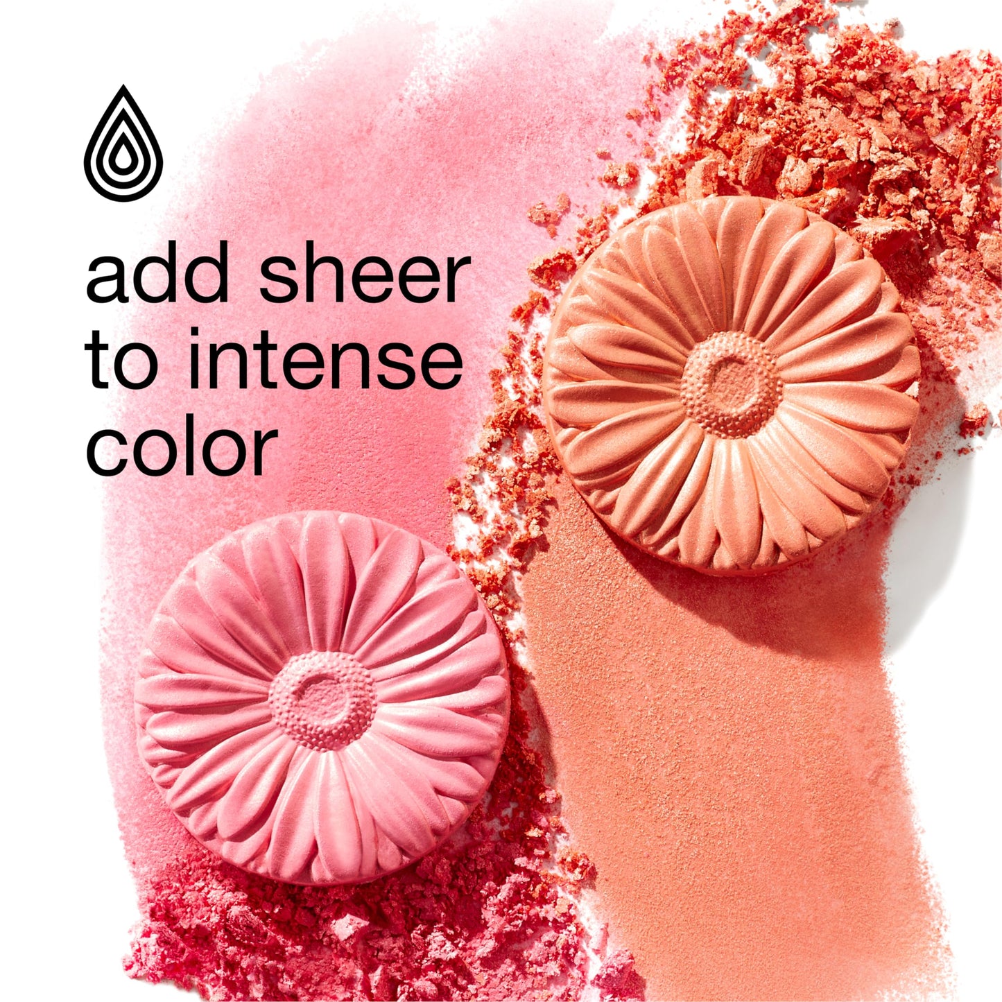 Premium buildable cheek pigment showing clear compact case