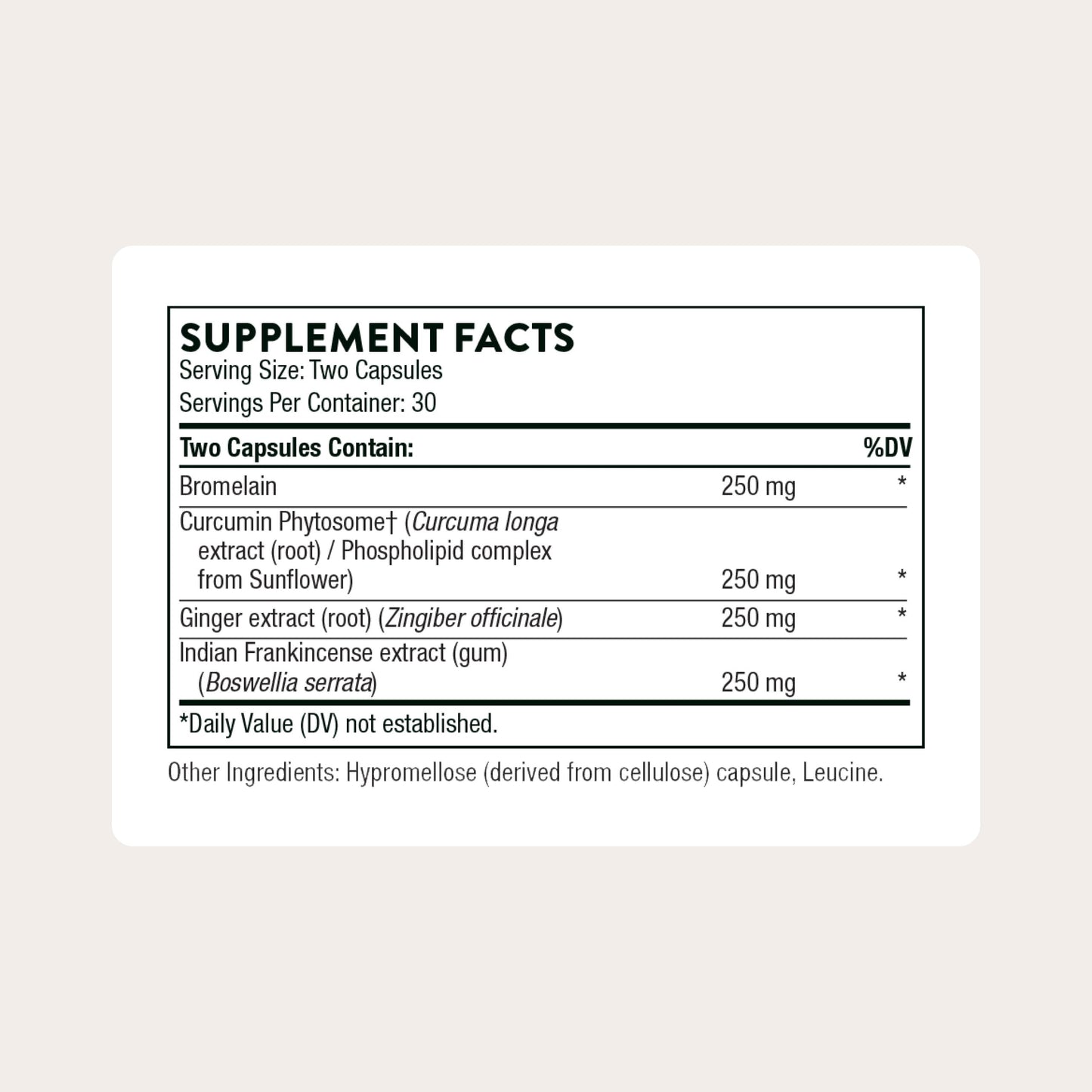 Thorne Phytoprofen botanical ingredients label