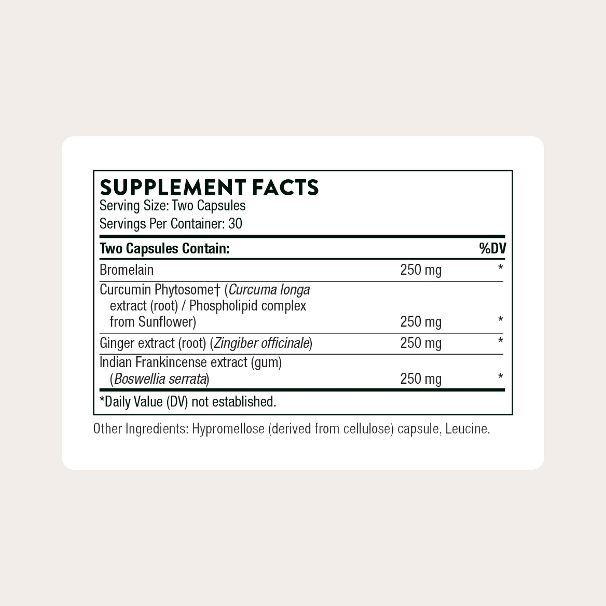 Thorne Phytoprofen botanical ingredients label