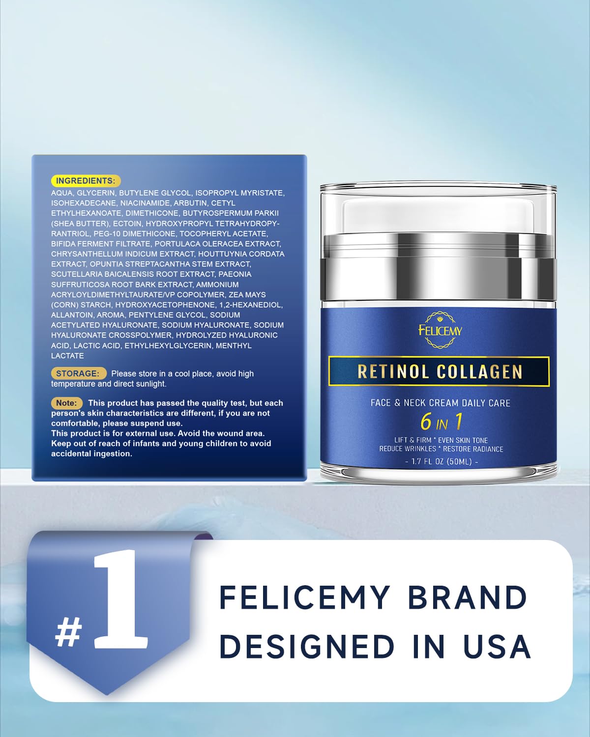 Felicemy men's premium skincare bottle showcasing premium USA import quality