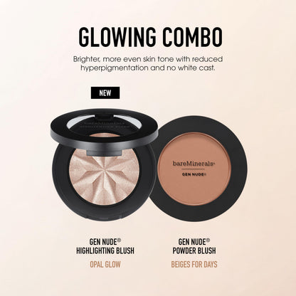 bareMinerals clean beauty makeup collection layout featuring the soft focus mineral blush