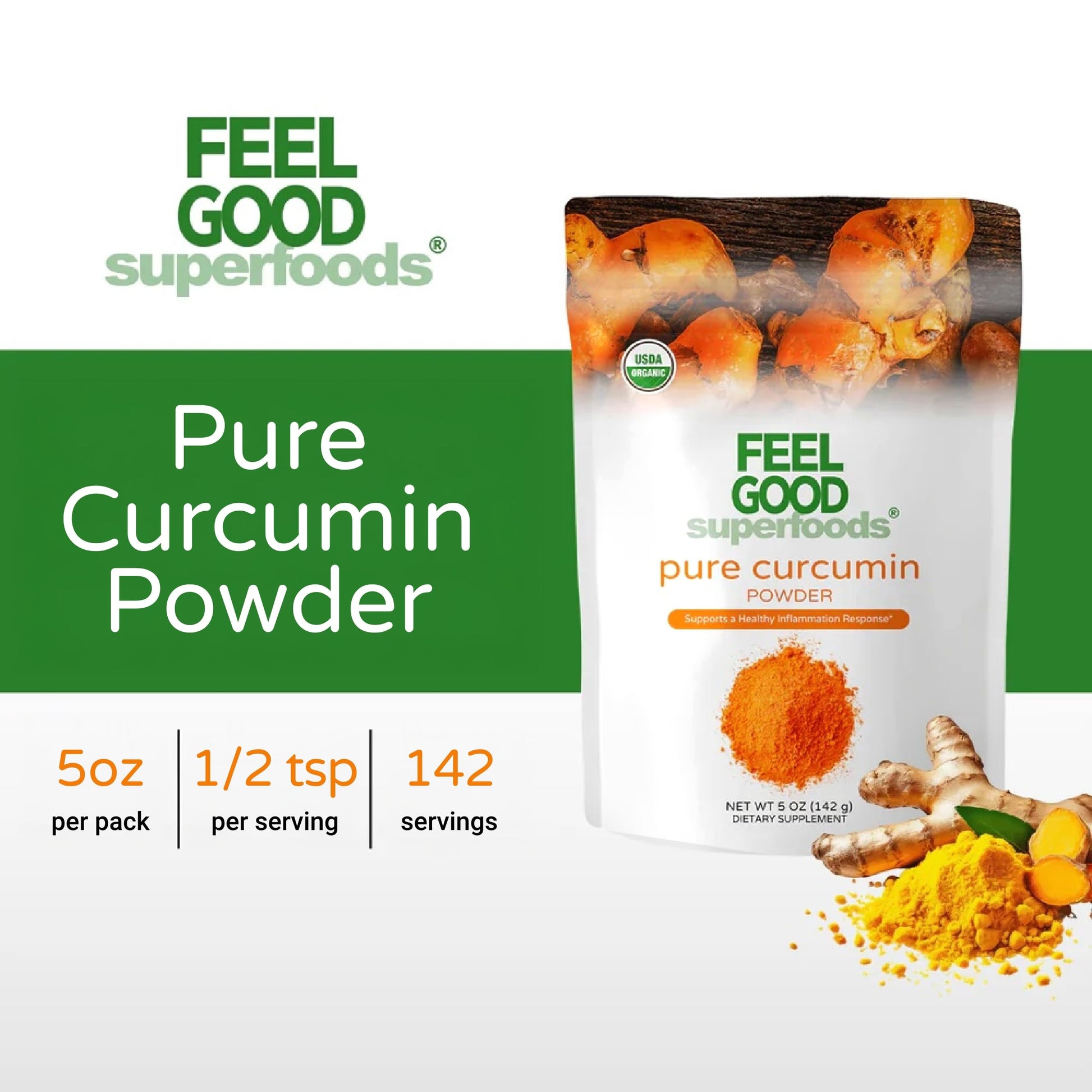 Close up of Feel Good 95 percent curcuminoids powder texture