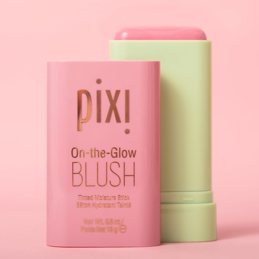 Pixi solid cheek tint stick container open showing pink product