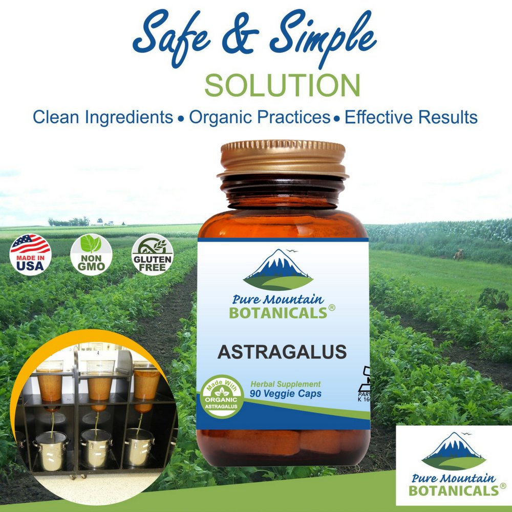 Back packaging details of USA imported kosher vegan astragalus herbal capsules.