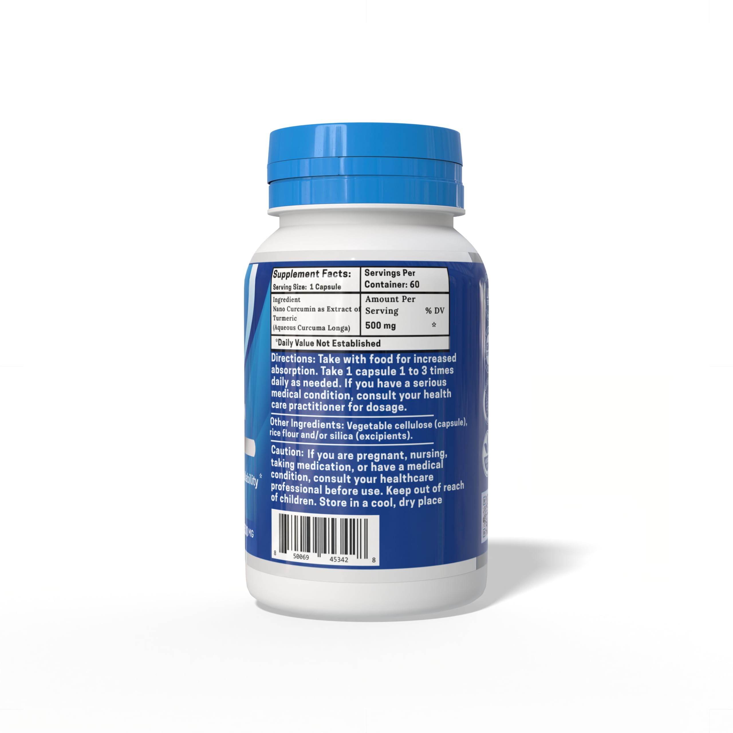 One Planet Nutrition Nano Curcumin supplement facts label