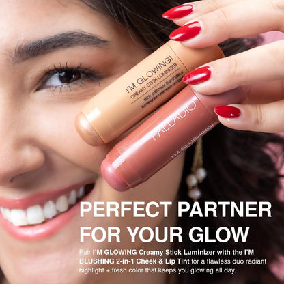All day wear hydrating cheek and lip tint stick highlighting skin nourishing benefits.