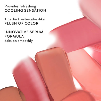 Hydrating serum blush with hyaluronic acid for mature skin