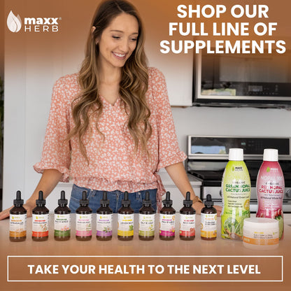 Full product packaging of Maxx Herb Astragalus Tincture highlighting its adaptogenic benefits for mental clarity.