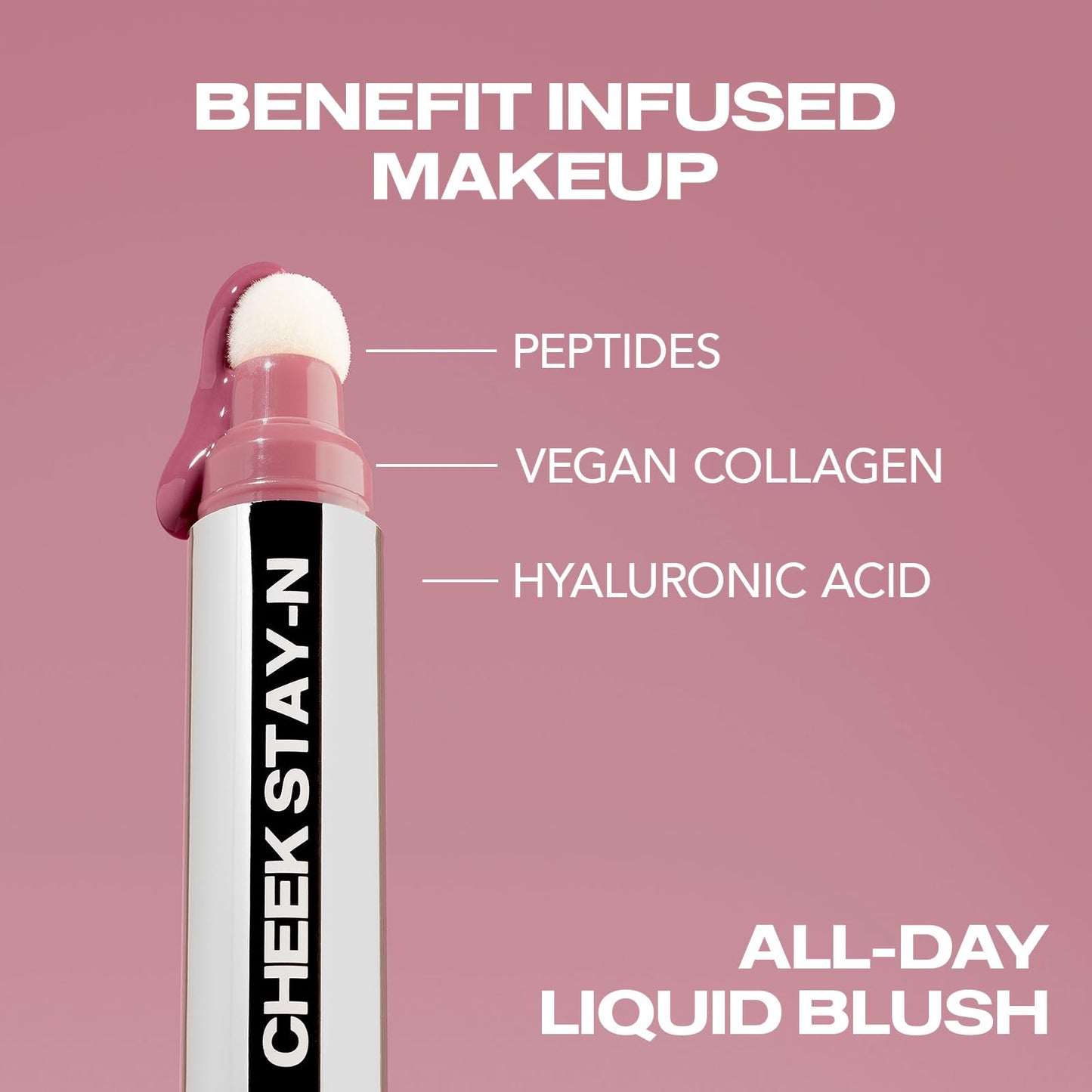 Sacheu Cheek Stay N hydrating dewy blush texture swatch on hand.