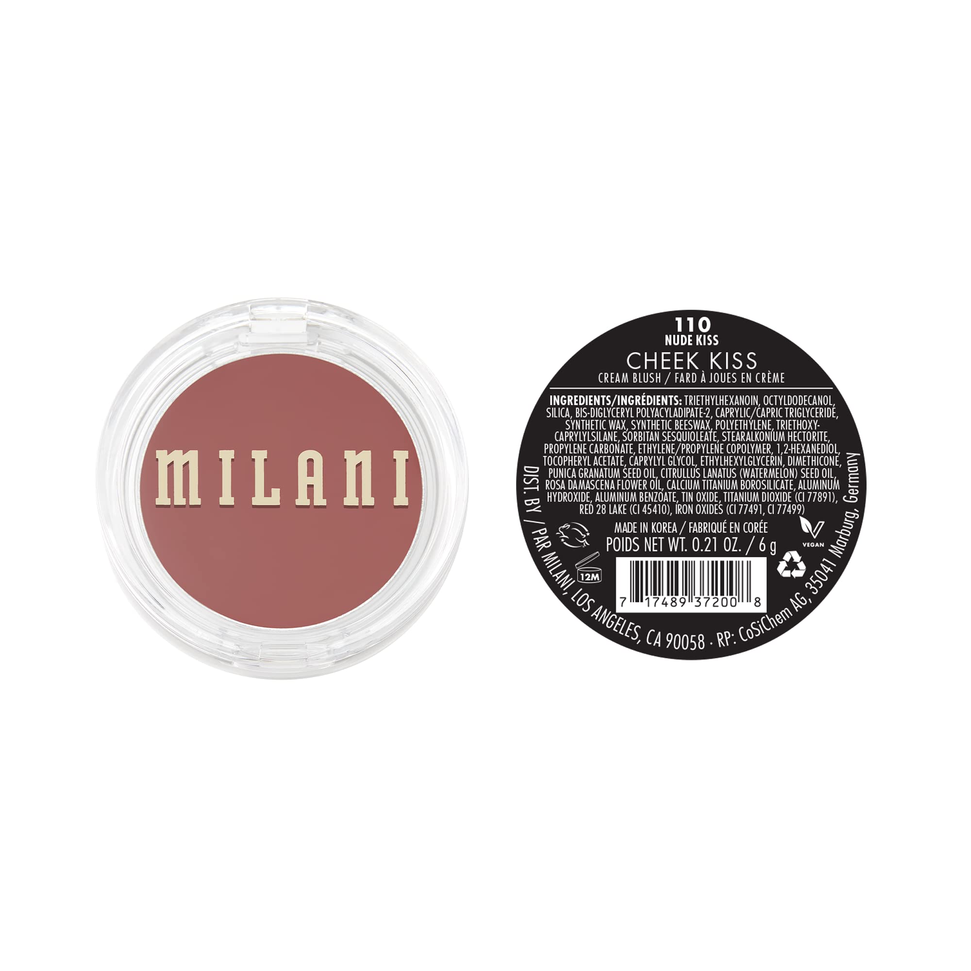 Milani Nude Kiss cream blush open compact view