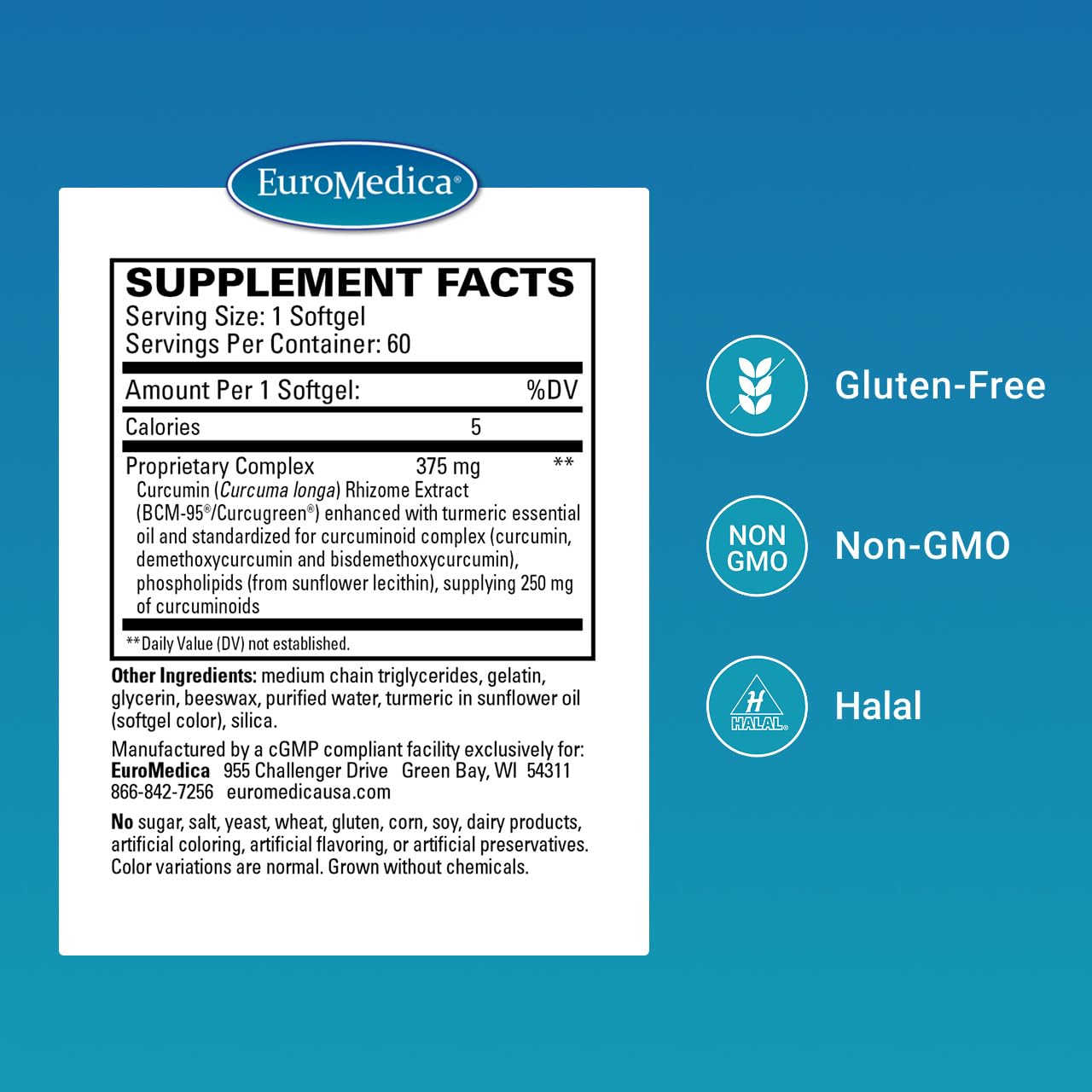 EuroMedica CuraPro bottle showing high absorption curcumin label