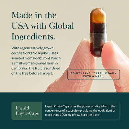 Authentic USA imported Gaia Herbs Gut Revival bottle highlighting non GMO and gluten free certifications.