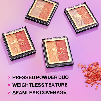Product packaging view of the cruelty free Wet n Wild MegaGlo Hello Halo makeup compact.