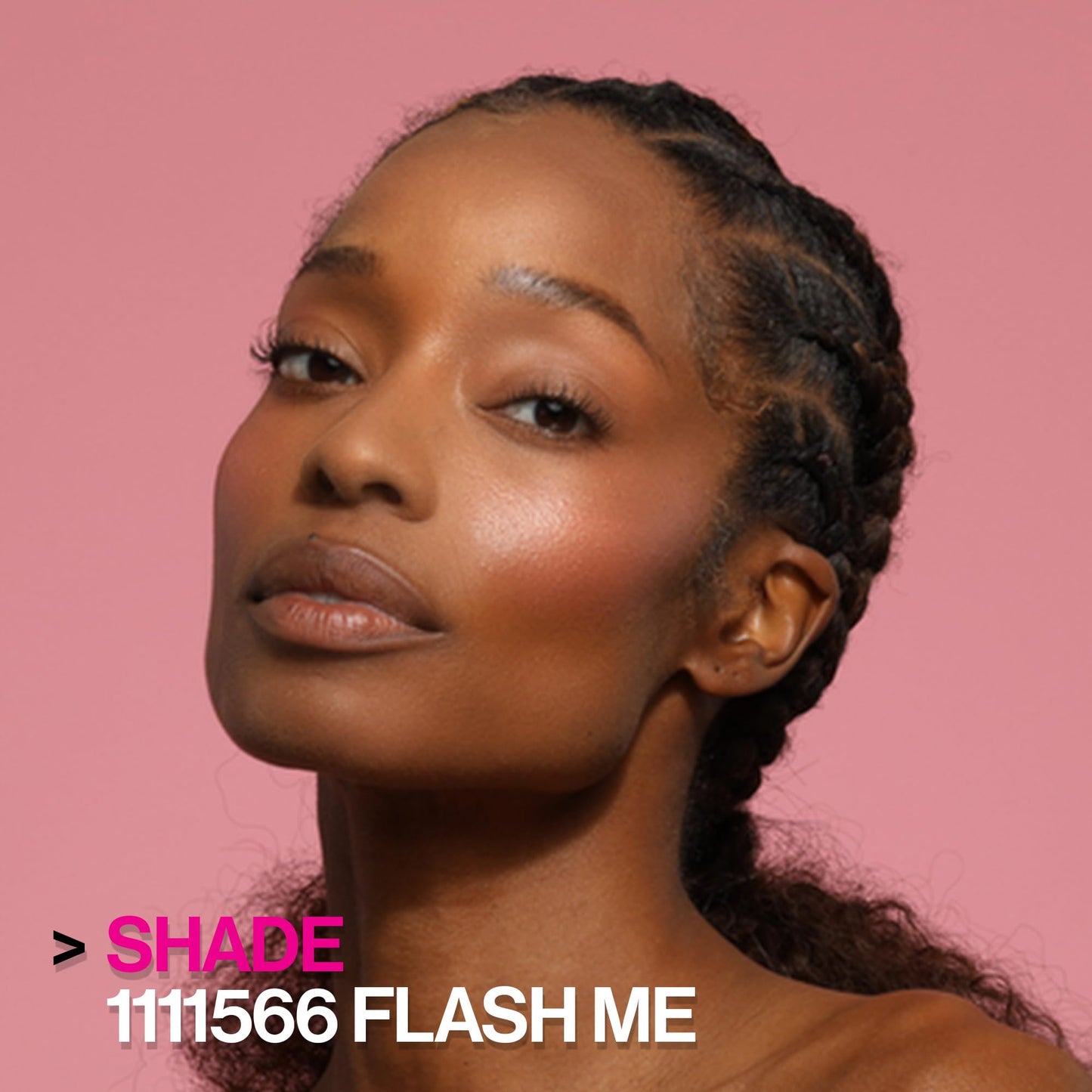 Swatches of the Flash Me duo on skin showcasing the luminous gold highlighter and complimentary blush color.