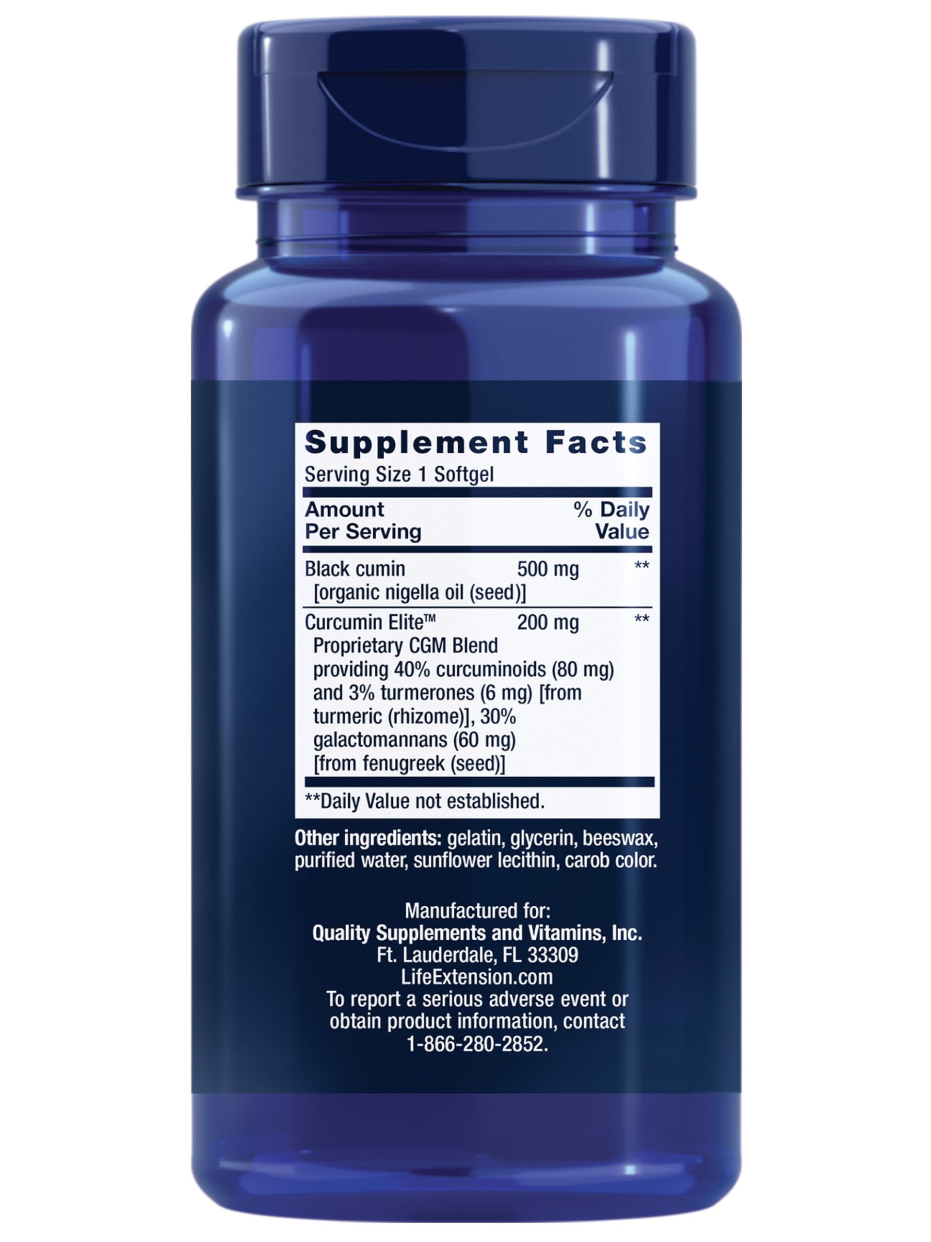 Close up of Life Extension immune support supplement label