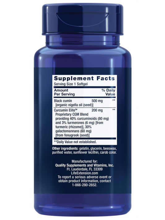 Close up of Life Extension immune support supplement label