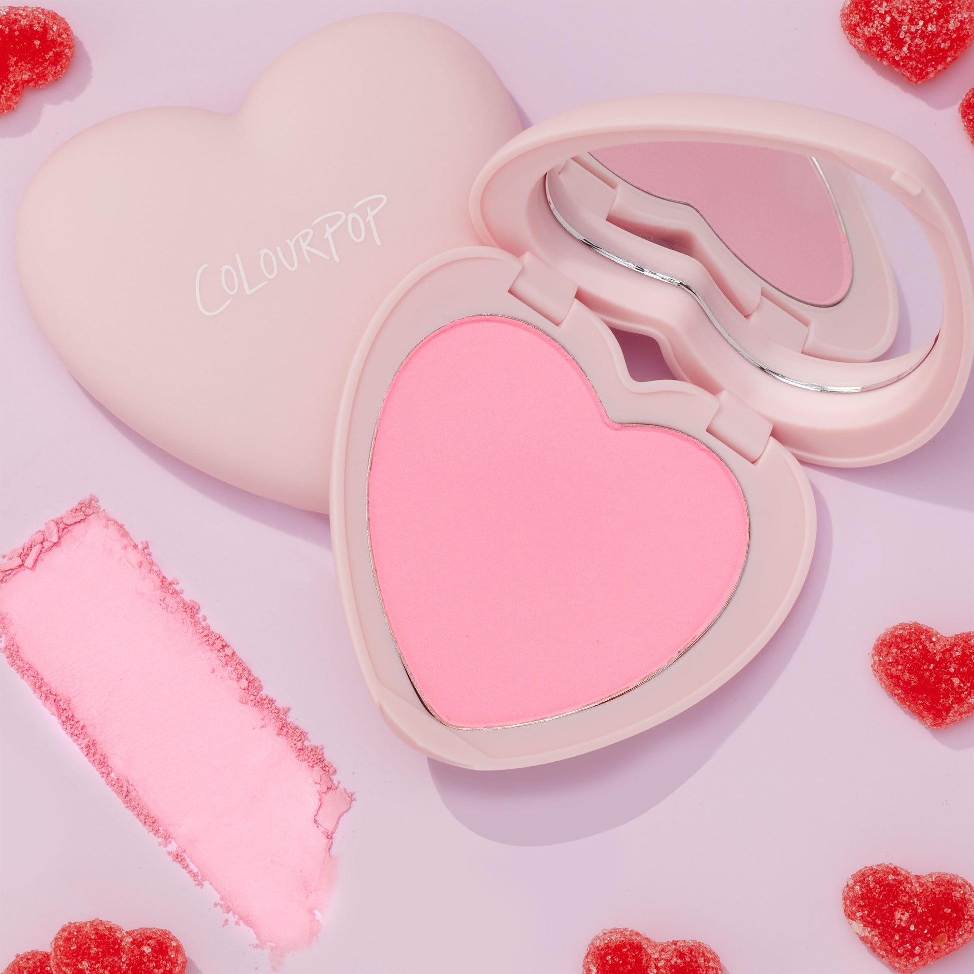 ColourPop long wear cheek blush packaging with mirror open