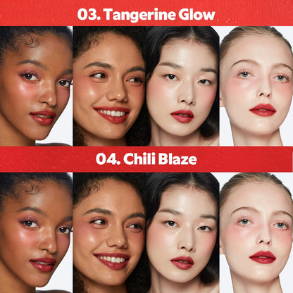 Hydrating lip and cheek balm stick with Vitamin E packaging details.