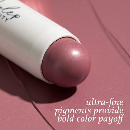 Julep cream blush stick showing texture and twist up mechanism for easy application.