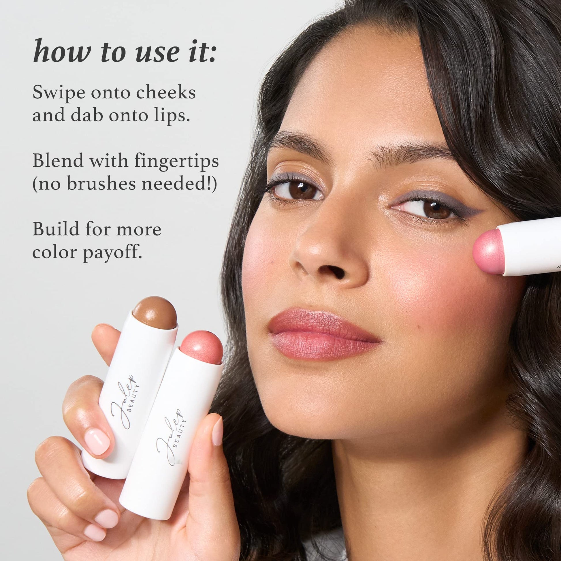 Julep Skip The Brush stick cap off revealing the creamy mauve product tip.