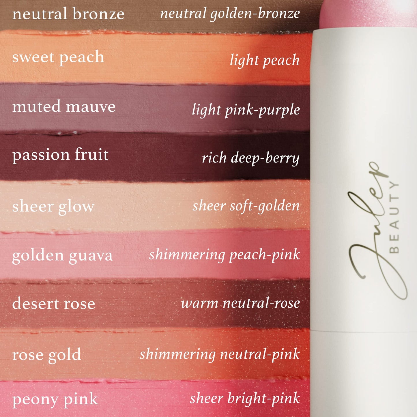 Swatch preview of the Julep cream to powder blush on a neutral background.