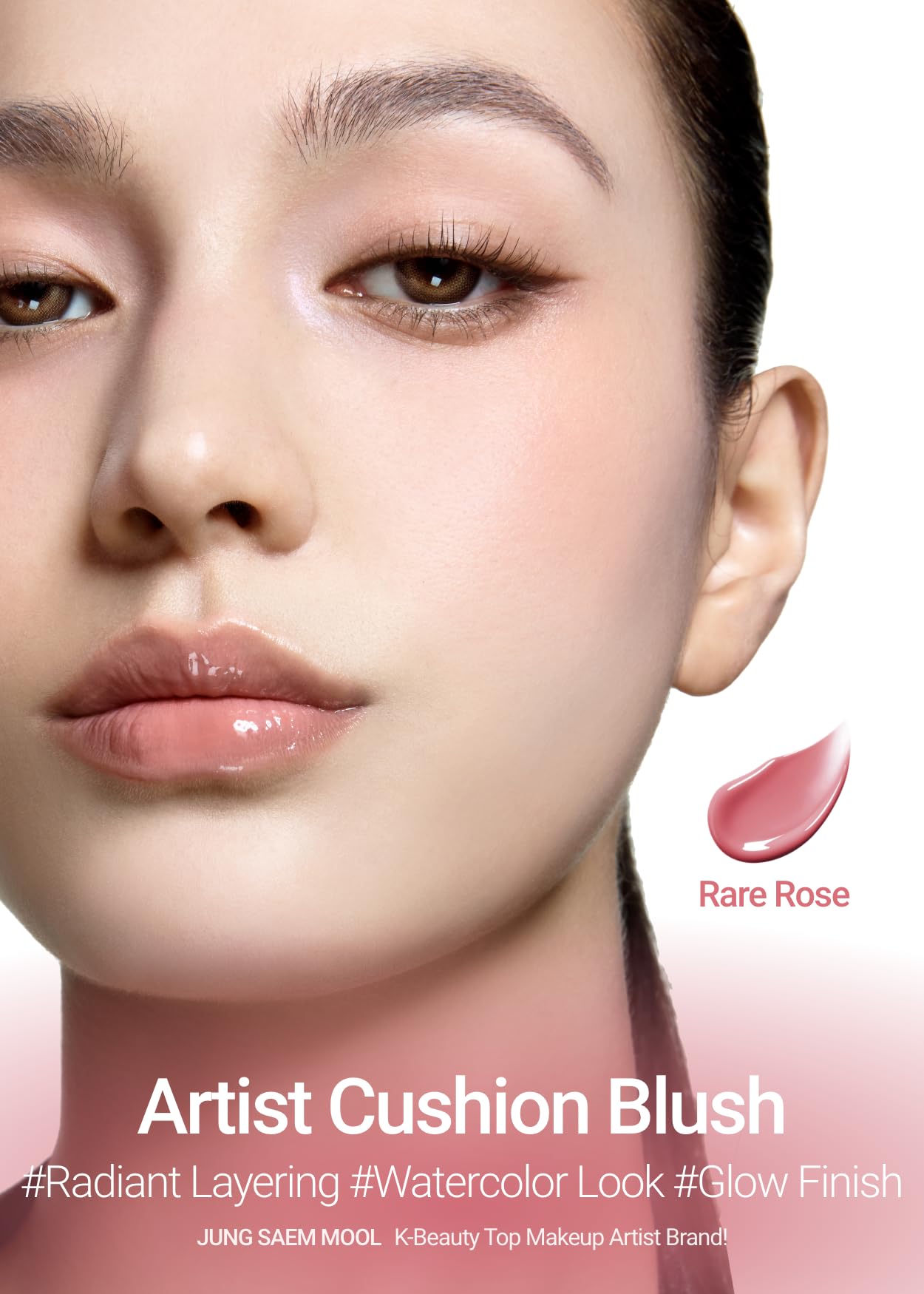 Jung Saem Mool Artist Cushion Blush open case showing cushion sponge