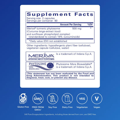 Pure Encapsulations CurcumaSorb Meriva label details