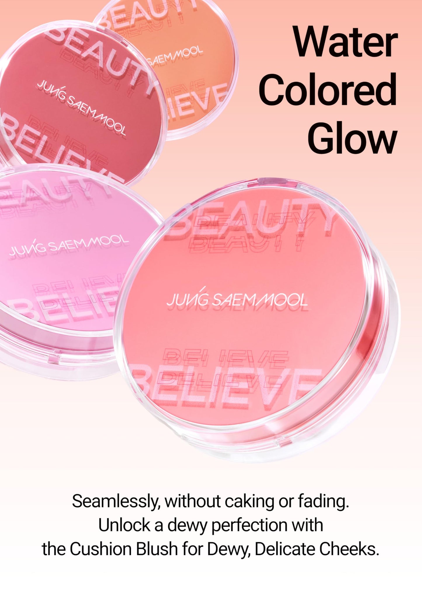 Close up view of the rare rose liquid blush shade texture on the inner cushion sponge.