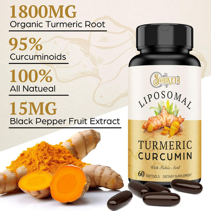 Svaiketa Liposomal Turmeric Curcumin 2000mg 95% curcuminoids packaging