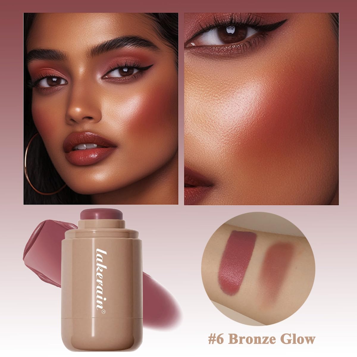 Sheeyoon Cream Blush Stick shade 6 bronze glow swatch