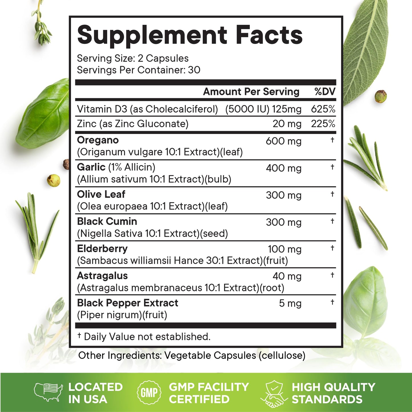 WITFY herbal supplement bottle showing garlic and olive leaf extract blend