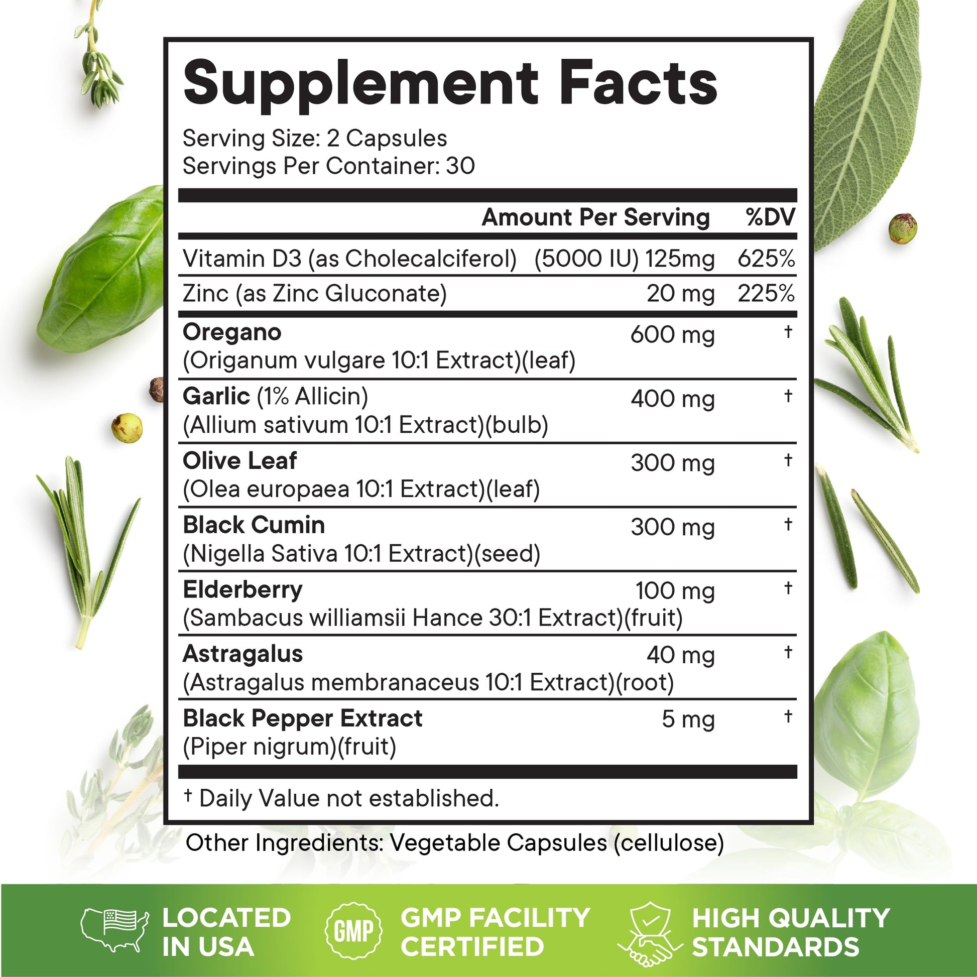 WITFY herbal supplement bottle showing garlic and olive leaf extract blend