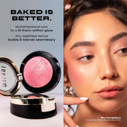 Cruelty free Milani powder blush in Romantic Rose shade