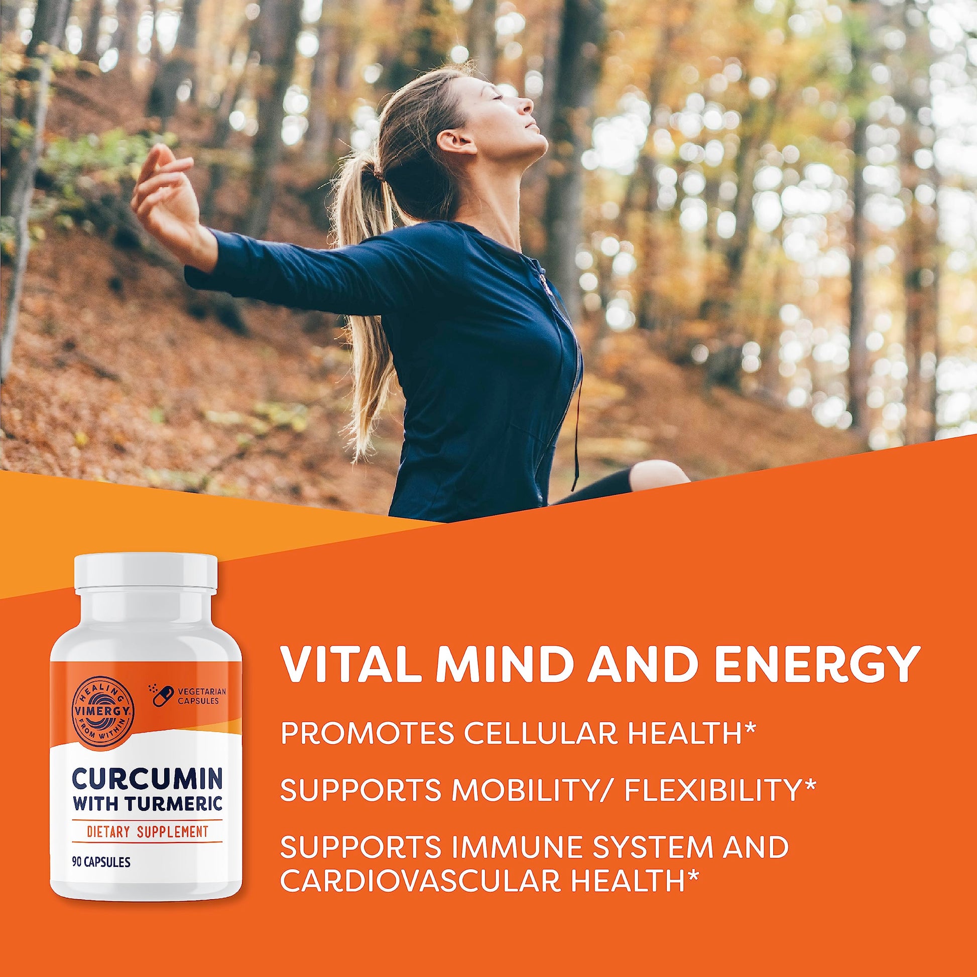 Vimergy Curcumin liquid-filled capsules supplement facts label