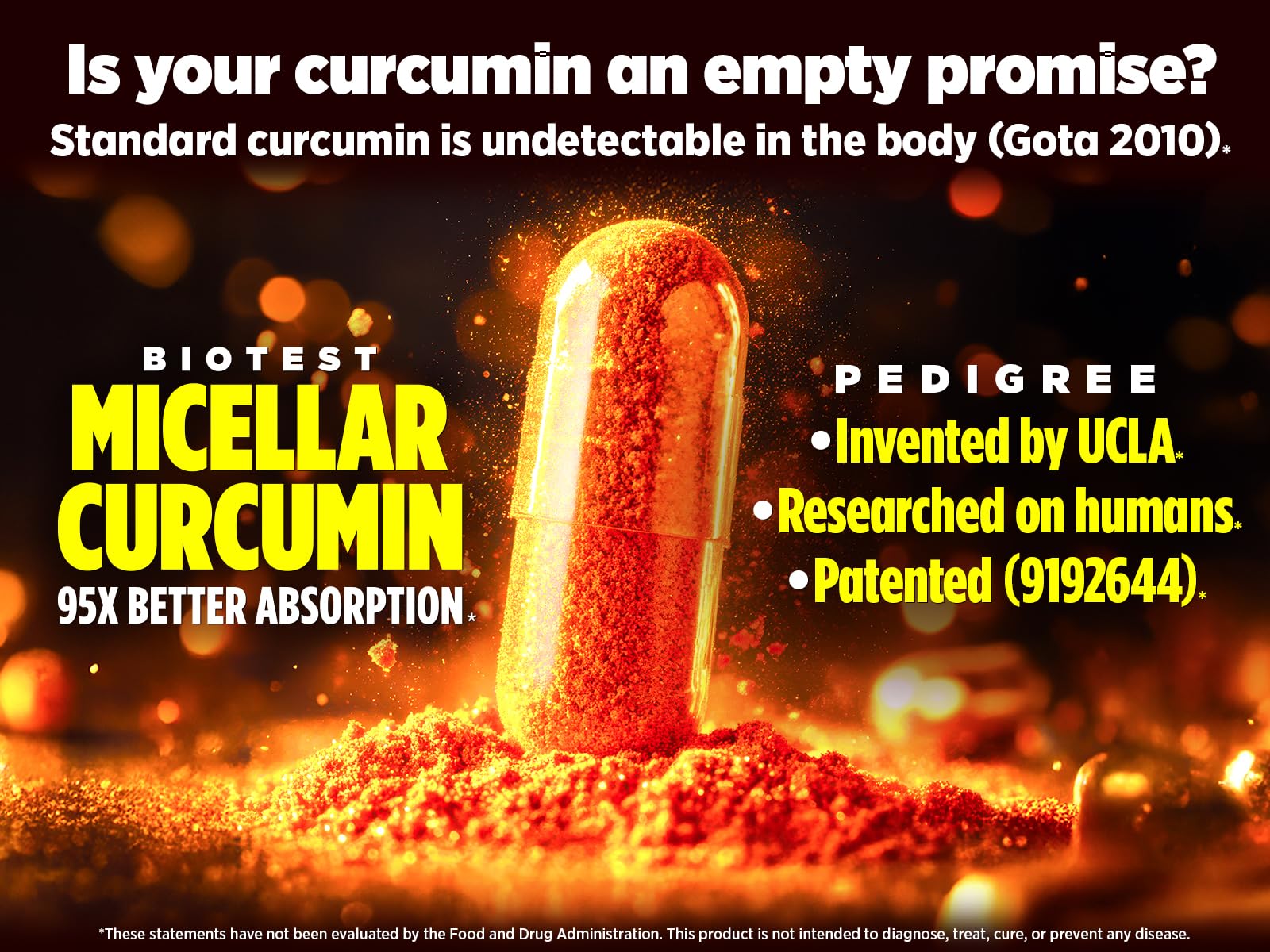 Biotest Micellar Curcumin vegetable capsules inside bottle