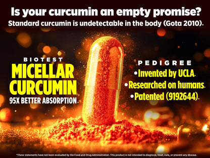 Biotest Micellar Curcumin vegetable capsules inside bottle