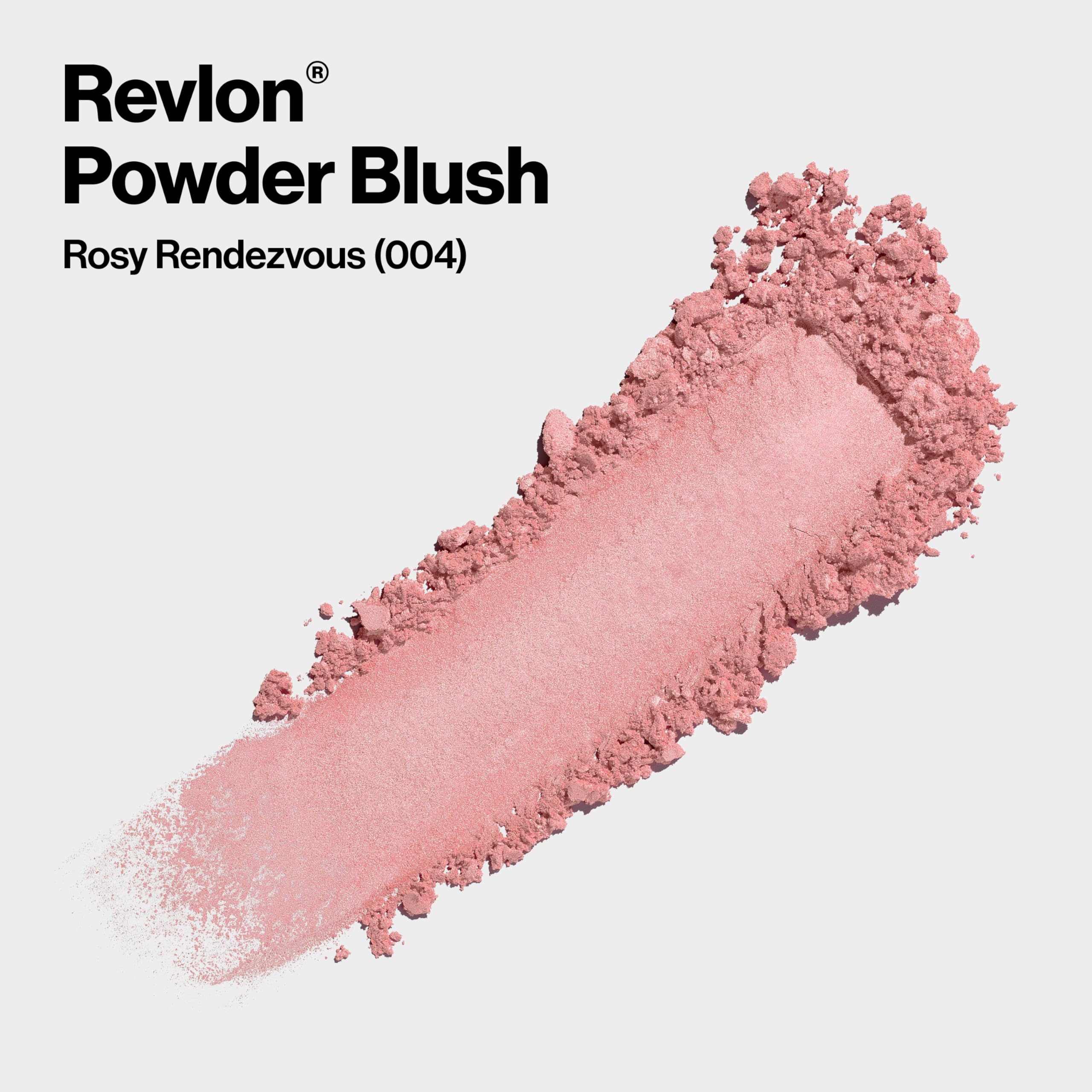 Revlon rosy rendezvous blush open compact showing powder pan