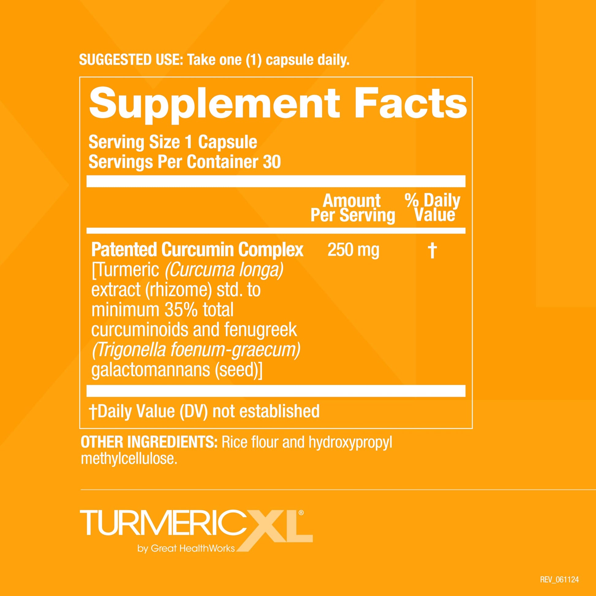 Top view of TurmericXL joint health supplement box packaging.