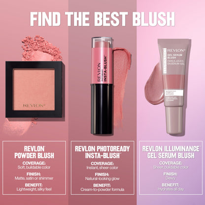 Revlon imported USA makeup collection featuring the compact powder blush in Rosy Rendezvous