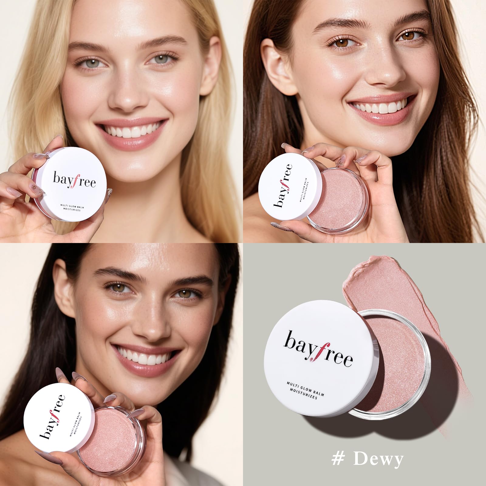 Bayfree Multi Glow Balm open palette showing creamy texture shade