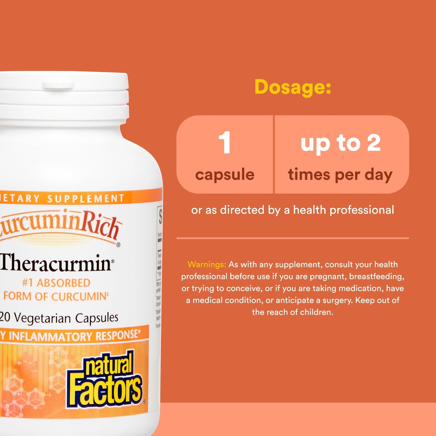 High absorption Theracurmin supplement bottle label details