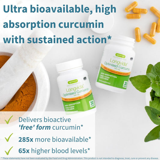 Igennus Longvida Curcumin 500mg supplement label details
