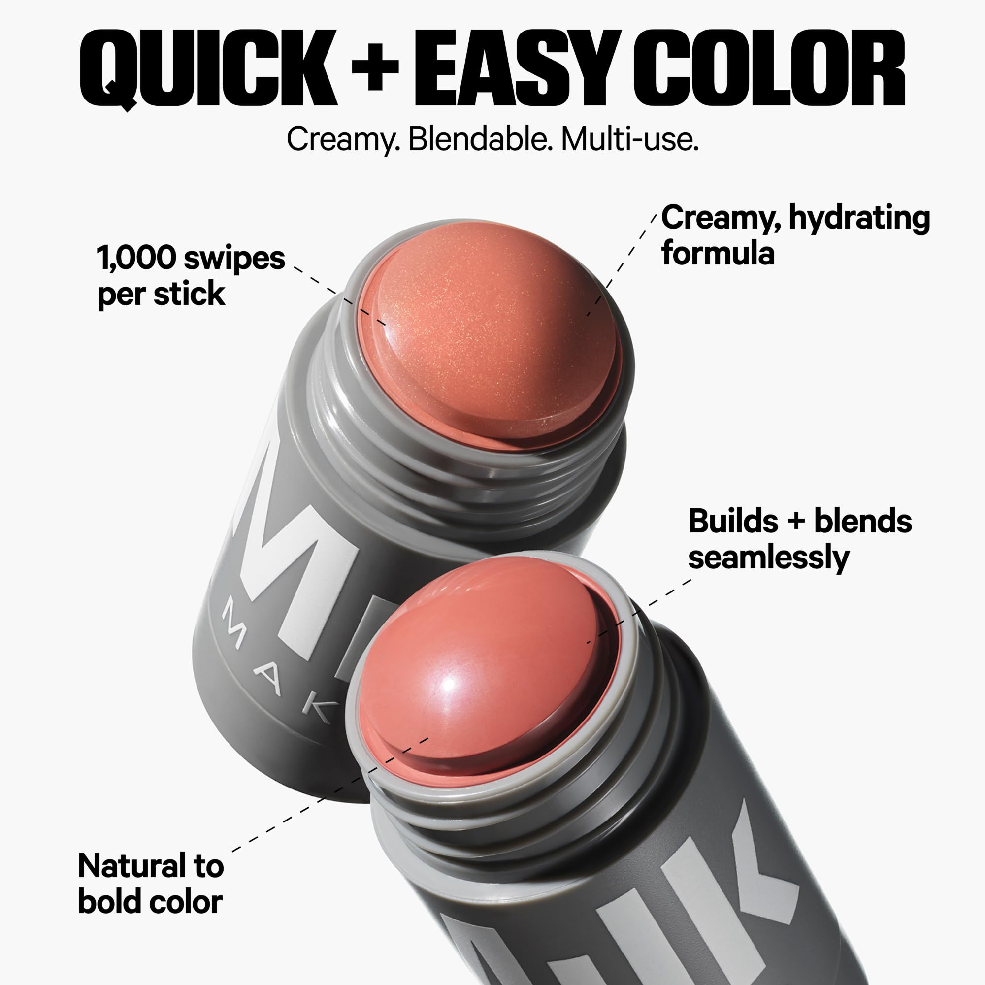 Milk Makeup Lip And Cheek Stick Werk dusty rose shade swatch