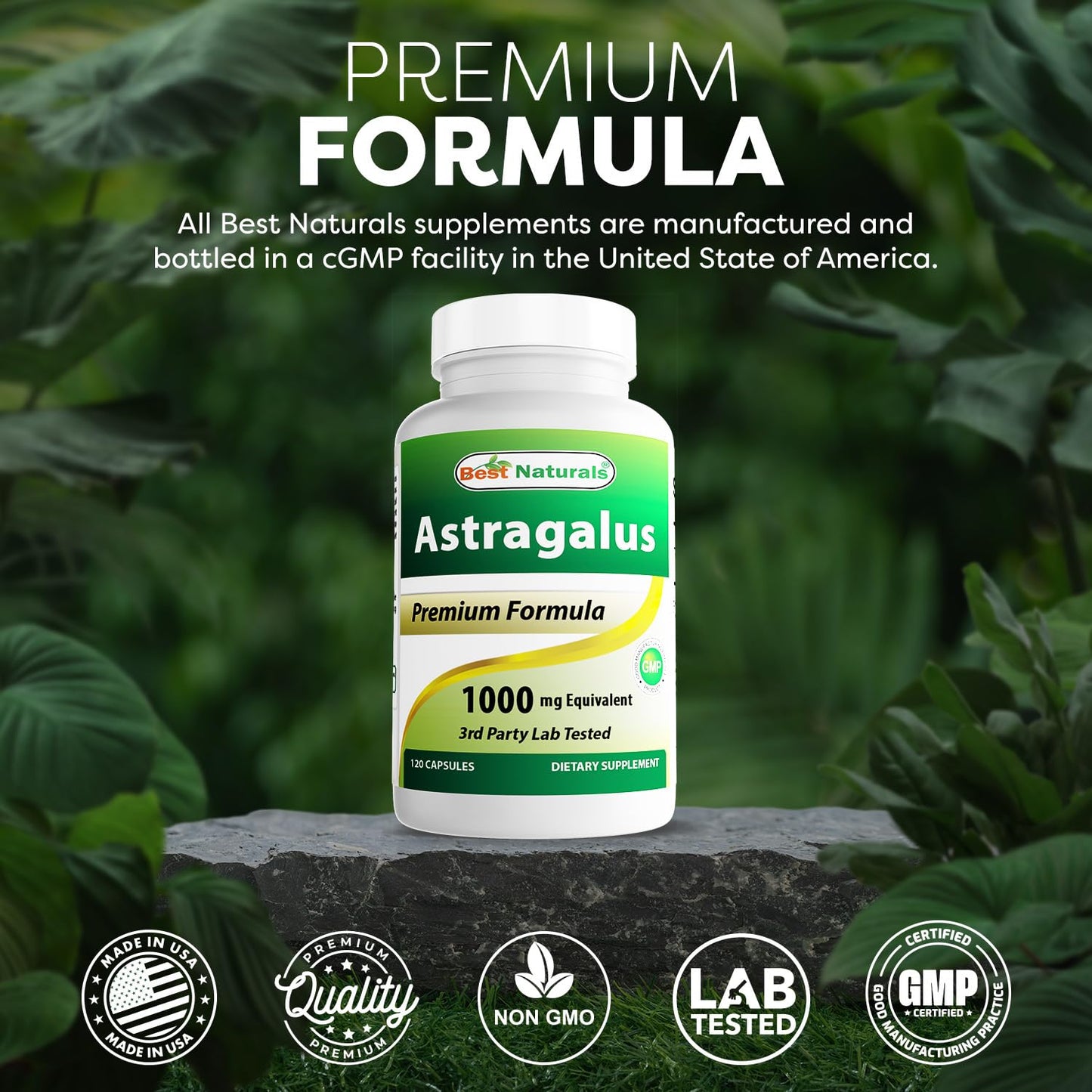 Gluten free and non GMO certified astragalus root extract label