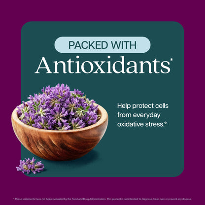 Close up of the nutritional information panel on the Purely Holistic Astragalus root extract 250 count bottle
