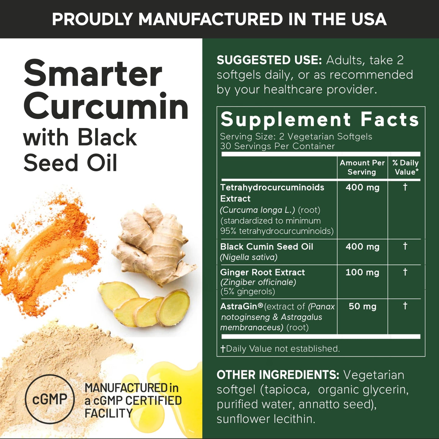 Smarter Nutrition Curcumin bottle next to softgels supplement