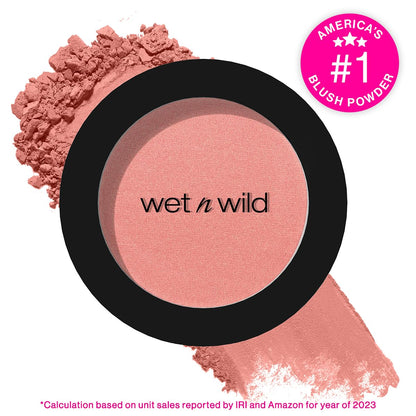 Wet n Wild Color Icon Blush packaging open showing the pink pressed powder texture
